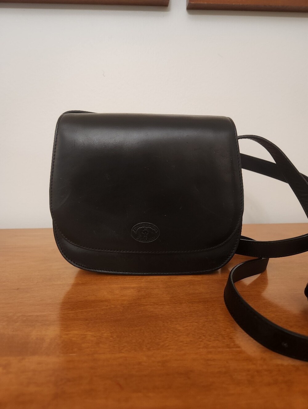 Vintage Brooks Brothers Black Leather Cross Body Purse